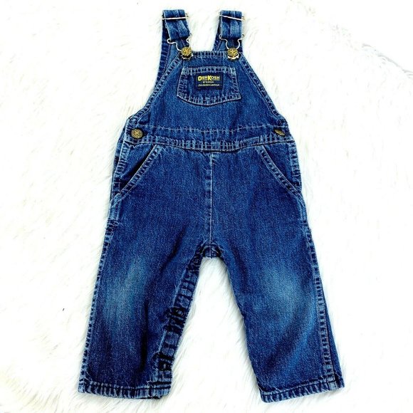Vintage Oshkosh B'Gosh Vestbak Overalls USA size 12 Months Blue Denim BGosh